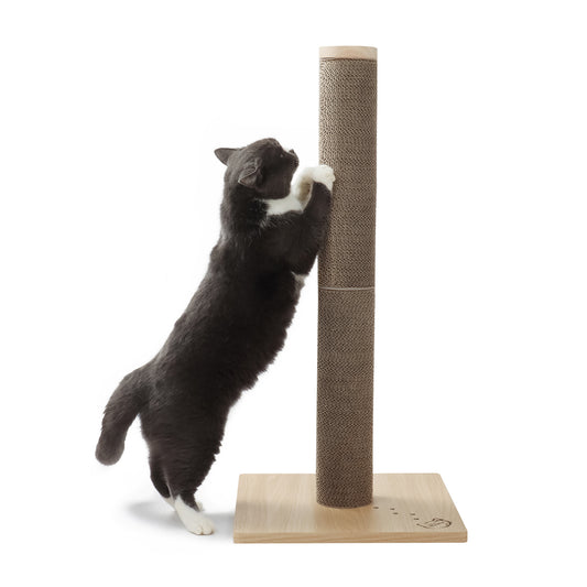 Minx Alto Cat Scratcher Deluxe Timber And Recycled Cardboard Refillable Scratching Post For Cats