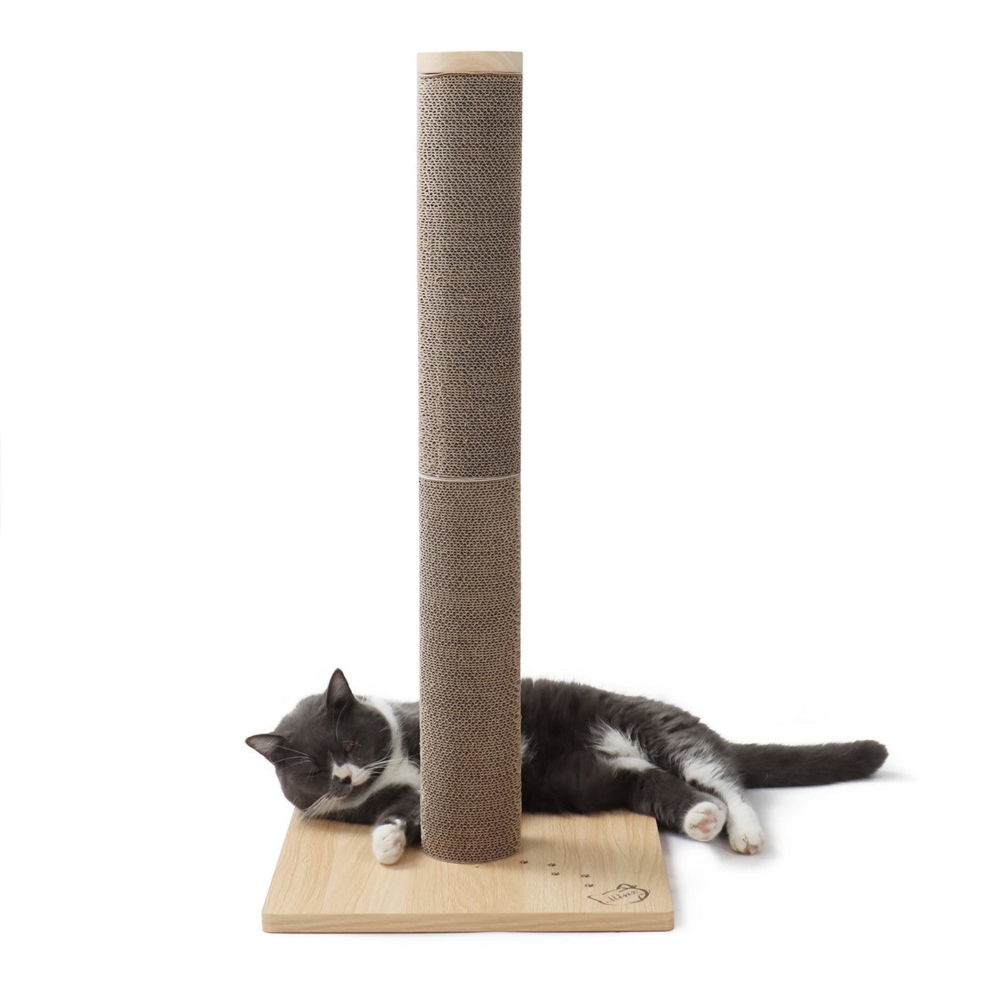 Minx Alto Cat Scratcher Deluxe Timber And Recycled Cardboard Refillable Scratching Post For Cats