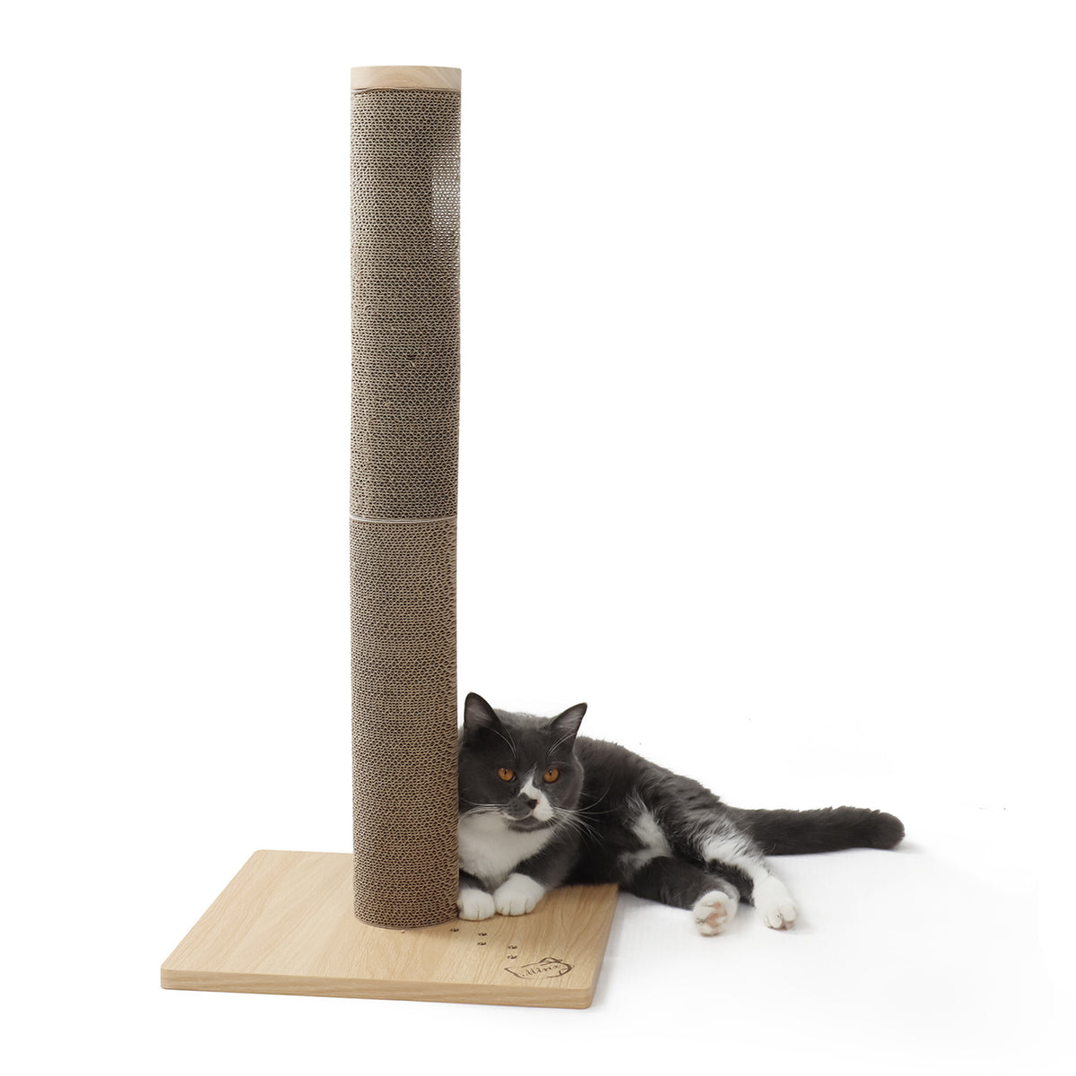 Minx Alto Cat Scratcher Deluxe Timber And Recycled Cardboard Refillable Scratching Post For Cats