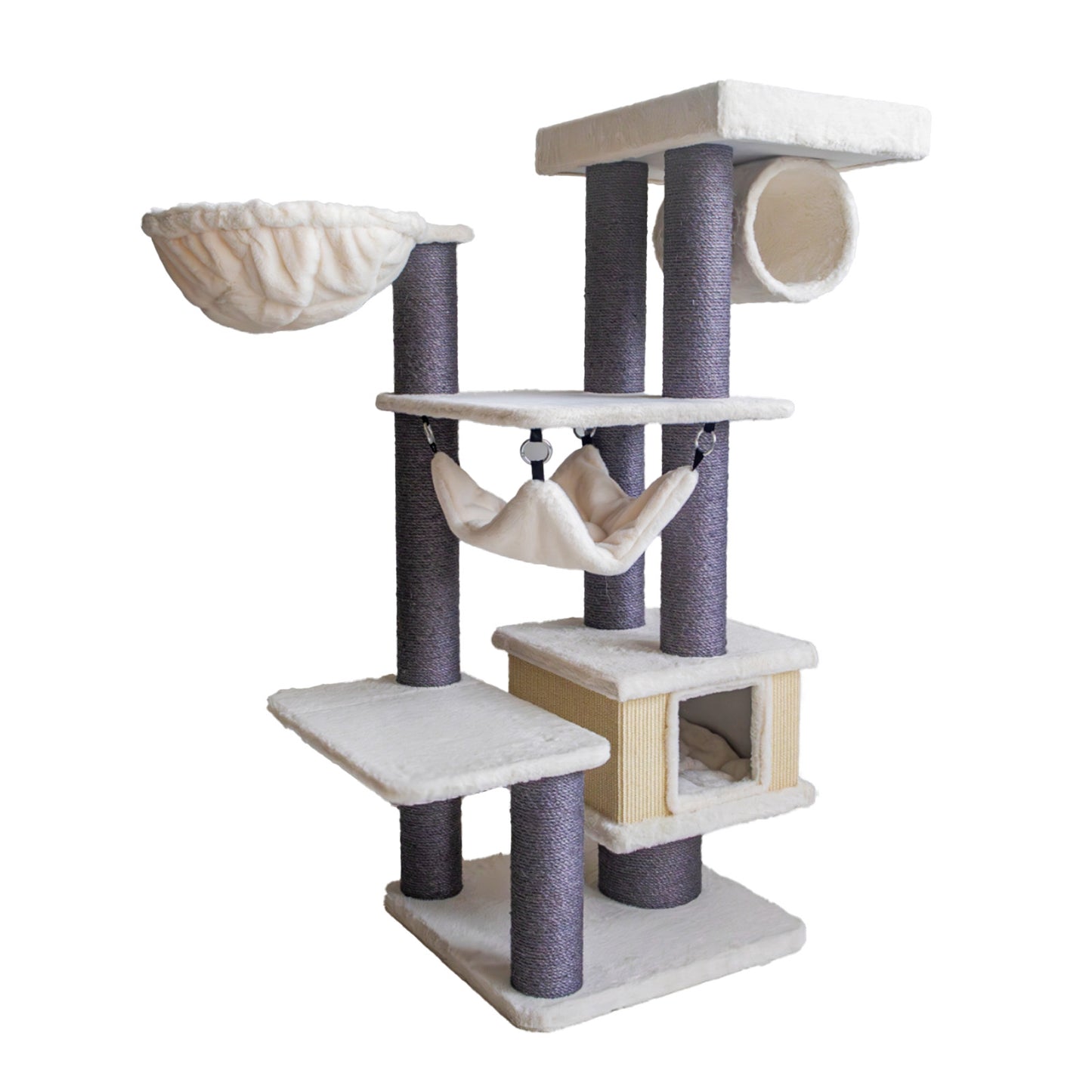 Minx Playground Deluxe Multi Level Plush Scratcher Tree For Cats