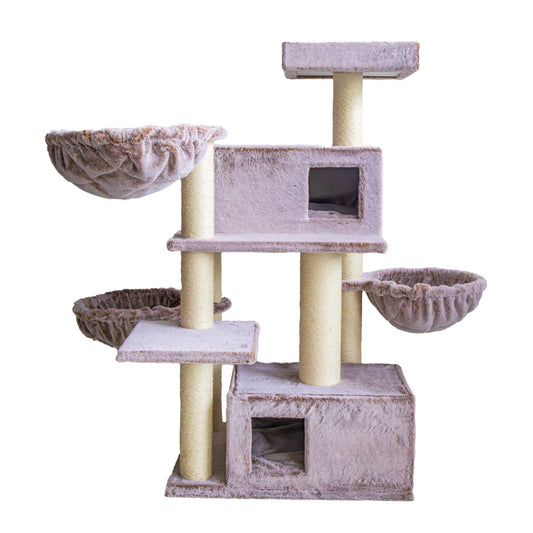 Minx Hide And Seek Deluxe Multi Level Plush Scratcher Tree For Cats