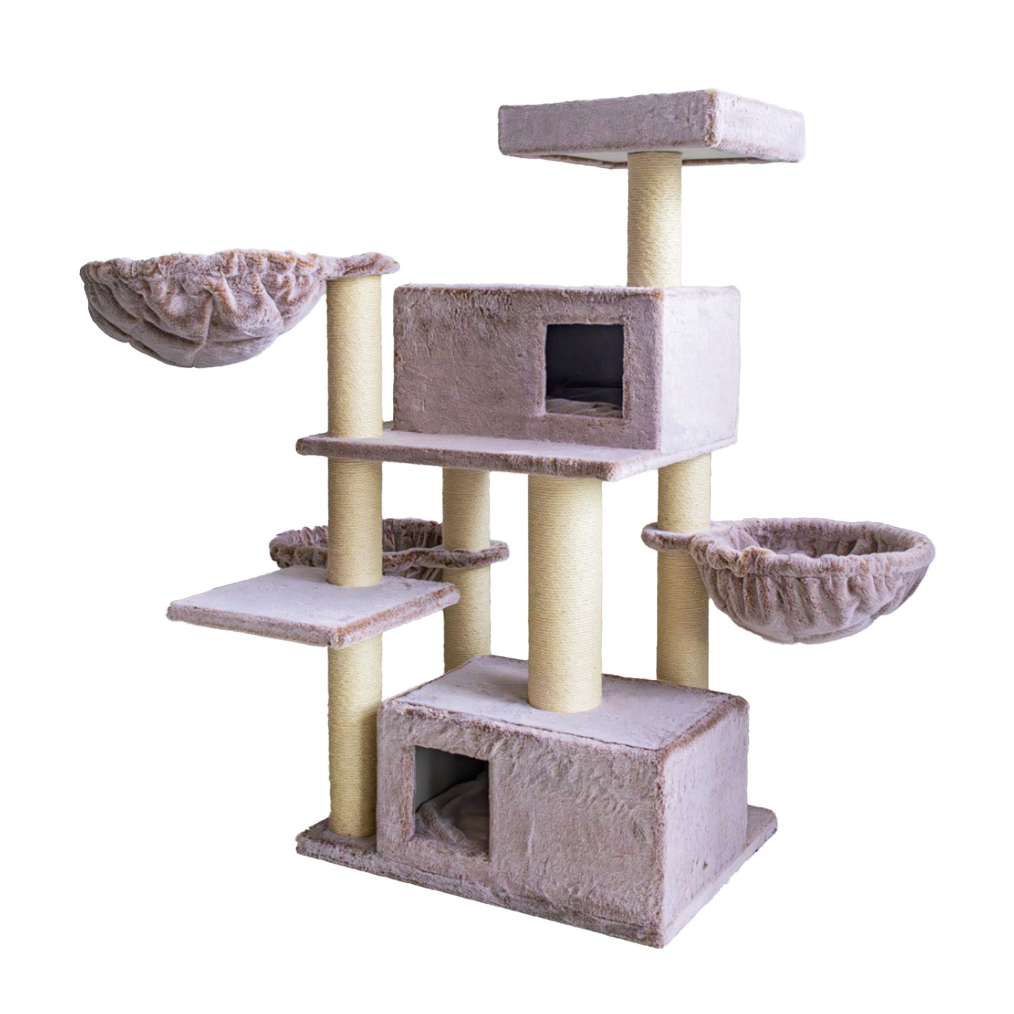 Minx Hide And Seek Deluxe Multi Level Plush Scratcher Tree For Cats