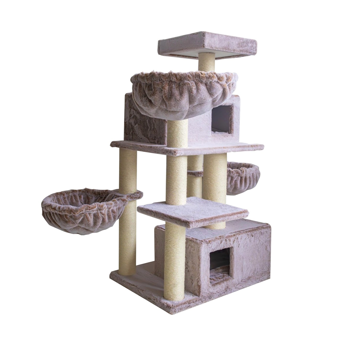 Minx Hide And Seek Deluxe Multi Level Plush Scratcher Tree For Cats