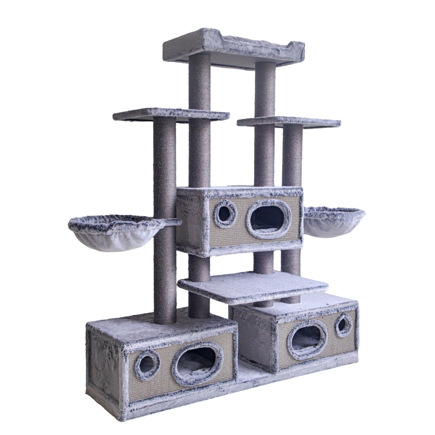 Minx Palace Deluxe Multi Level Plush Scratcher Tree For Cats